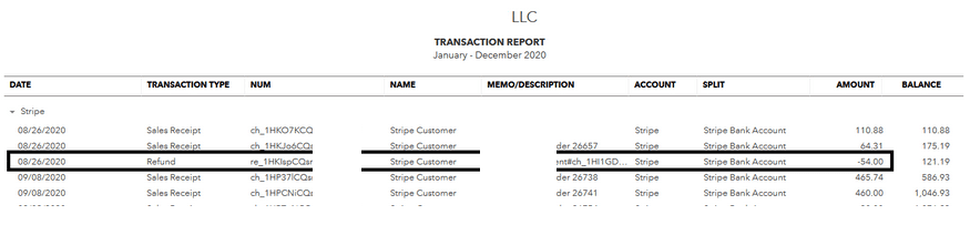 Stripe and Quickbooks easy Integration transaction-report