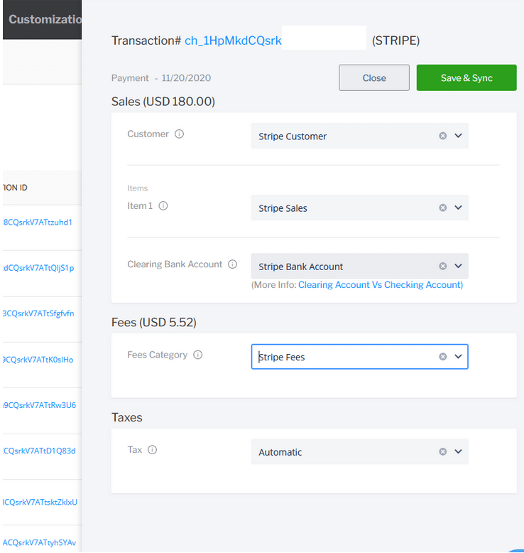 Stripe and Quickbooks easy integration
