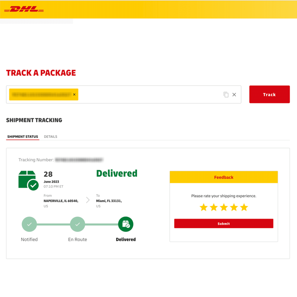 This is an example on how to track Amazon packages sent via USPS, but tracked via DHL global tracking system