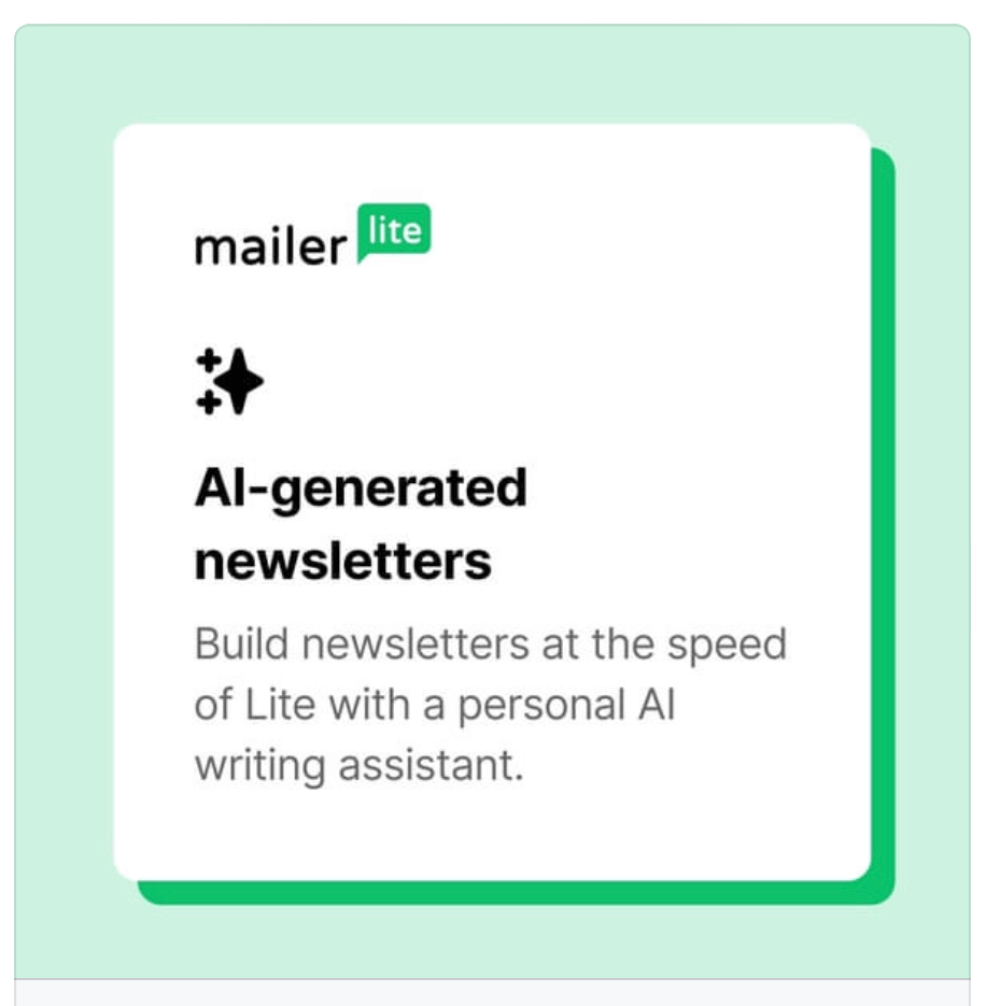 mailerlite offers ai generated newsletter