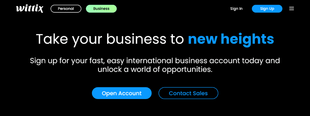 open an online bank account for small business with wittix