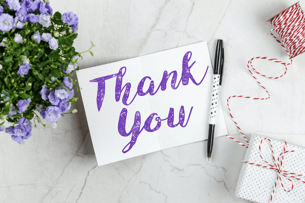 thank you for your order message