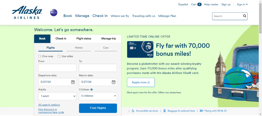 Alaska airlines flight booking