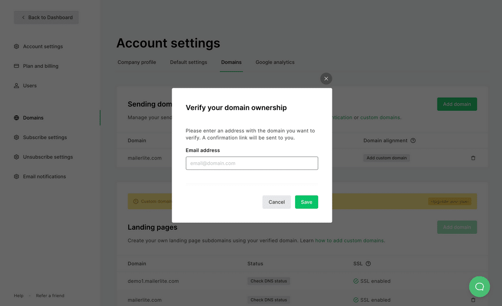 Immediate verification required for your domains