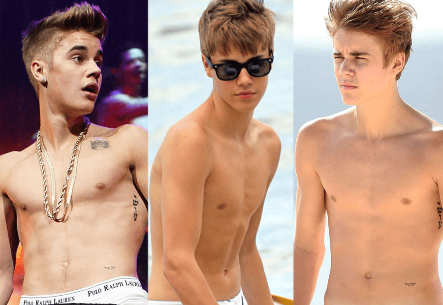 justin bieber shirtless