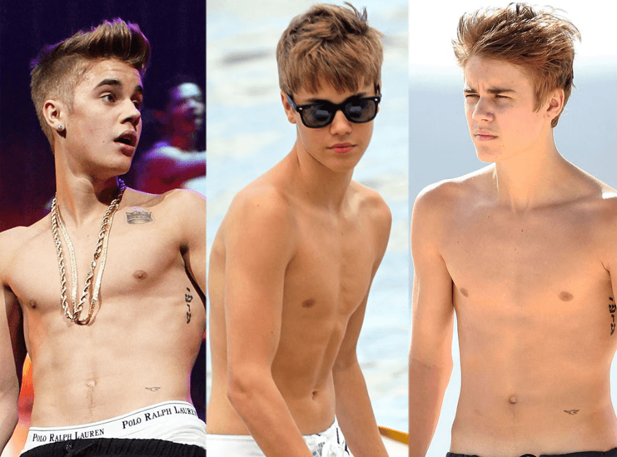 justin bieber shirtless